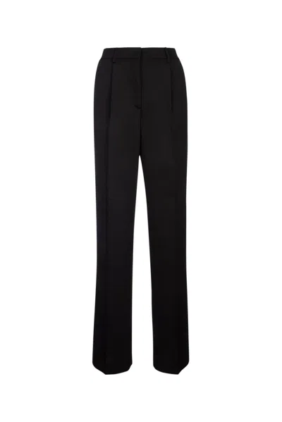 Calvin Klein Mid-rise Wide-leg Trousers In Black