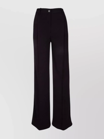 Calvin Klein Wide Leg Trousers With Belt Loops And Back Pockets In Black