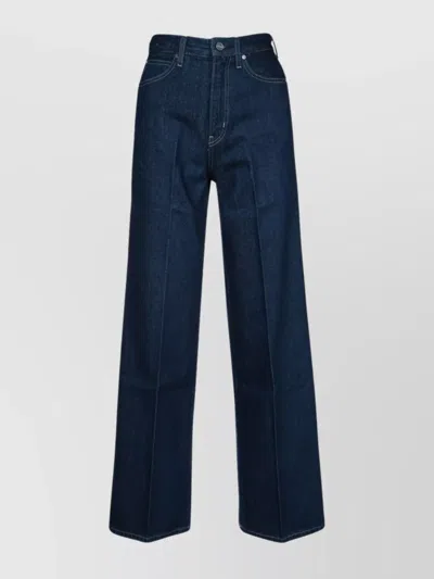 Calvin Klein Wide Trousers Belt Loops In Blue