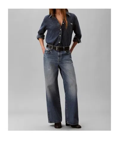 Calvin Klein Wide-leg Jeans In Blue