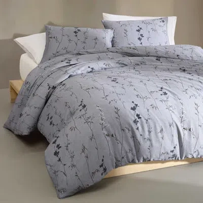 Calvin Klein Wildflower Cotton Duvet Cover Set In Purple