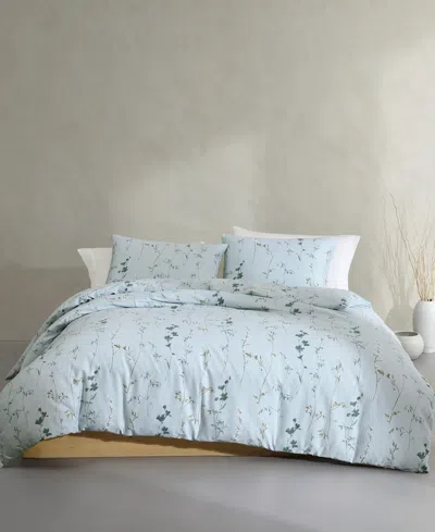 Calvin Klein Wildflower Cotton Sateen 3-pc. Comforter Set, King In Blue