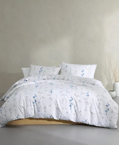 Calvin Klein Wildflower Cotton Sateen 3-pc. Comforter Set, Queen In Parchment Beige