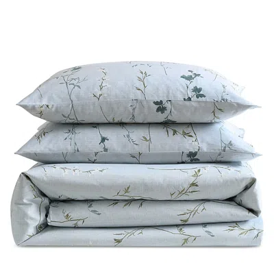 Calvin Klein Wildflower Print Sateen Comforter Set, King In Blue