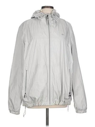 Pre-owned Calvin Klein Windbreaker Jacket In Silver