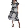 Calvin Klein Women's Plaid Belted A-line Dress In Black Multi