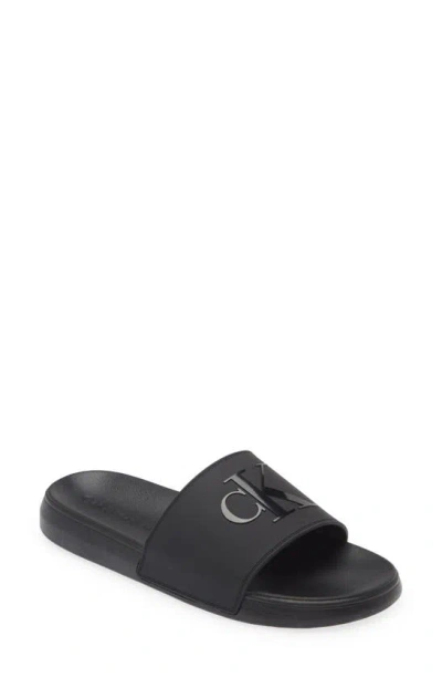 Calvin Klein Wiston Slide Sandal In Black/ Black