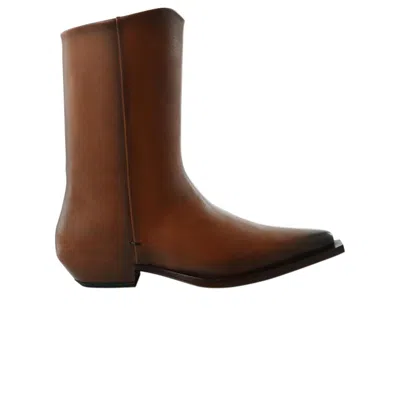 Pre-owned Calvin Klein Wmns Cheer Boot 'tan' | Women's Size 37 In Brown