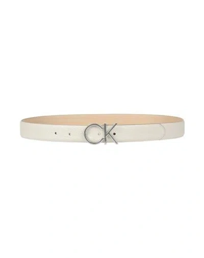 Calvin Klein Woman Belt Beige Size 30 Leather