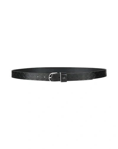 Calvin Klein Woman Belt Black Size 32 Leather