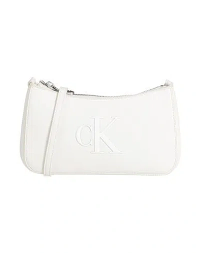 Calvin Klein Woman Cross-body Bag Ivory Size - Polyurethane In White