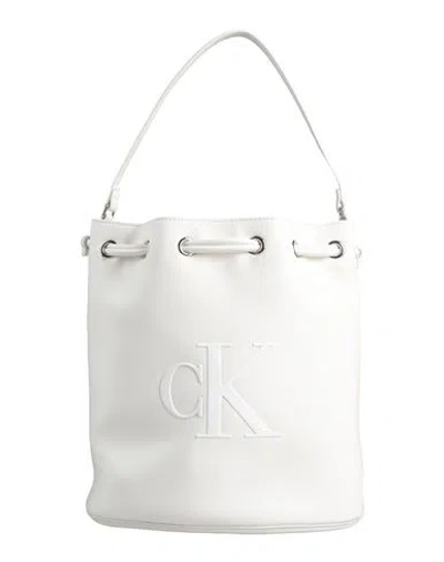 Calvin Klein Woman Handbag Ivory Size - Polyurethane In White