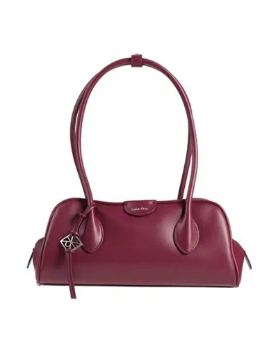 Calvin Klein Woman Handbag Plum Size - Polyurethane In Purple