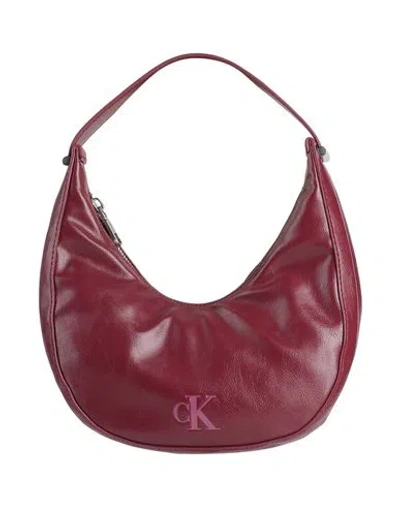 Calvin Klein Woman Handbag Plum Size - Recycled Polyester, Polyurethane In Purple