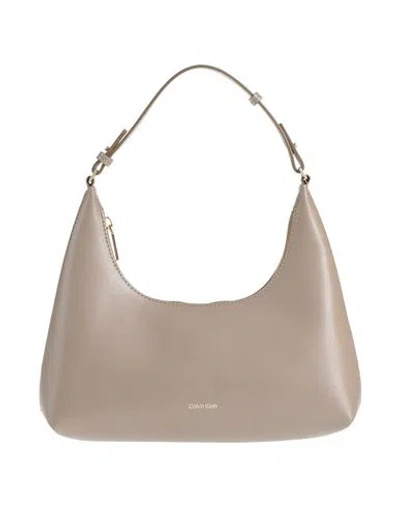 Calvin Klein Woman Handbag Taupe Size - Polyurethane In Gray