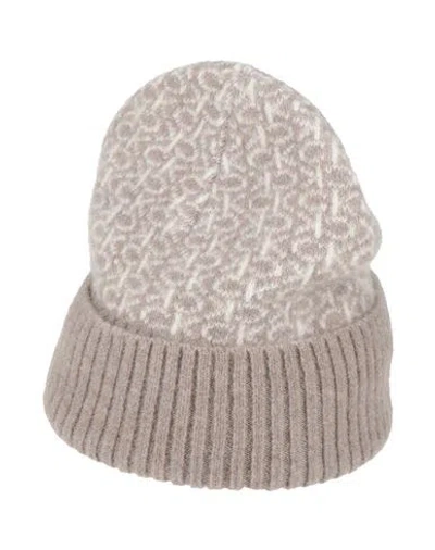 Calvin Klein Woman Hat Taupe Size Onesize Alpaca Wool, Polyamide, Wool, Elastane In Grey
