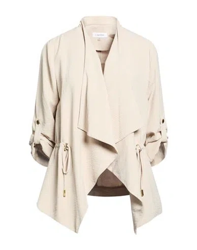 Calvin Klein Woman Jacket Beige Size S Polyester In Sand
