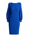 Calvin Klein Womens Ruched Knee Length Midi Dress In Blue