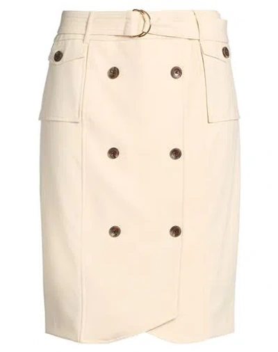 Calvin Klein Woman Midi Skirt Beige Size 14 Polyester, Viscose, Elastane In Neutral
