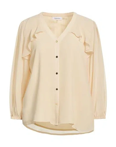 Calvin Klein Woman Shirt Apricot Size L Polyester In Neutral
