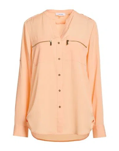 Calvin Klein Woman Shirt Apricot Size L Polyester In Orange