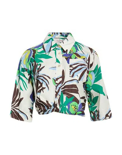Calvin Klein Woman Shirt Green Size S Cotton In Multi