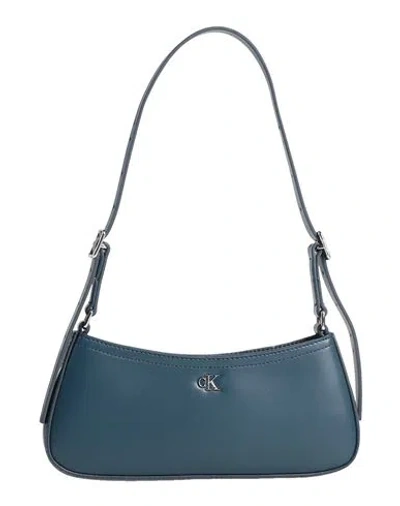 Calvin Klein Woman Shoulder Bag Navy Size - Recycled Polyester, Polyurethane