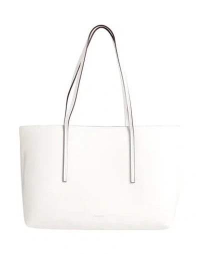 Calvin Klein Woman Shoulder Bag Off White Size - Polyurethane