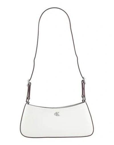 Calvin Klein Woman Shoulder Bag White Size - Recycled Polyester, Polyurethane