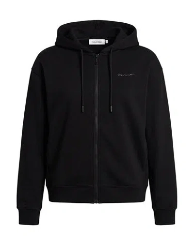 Calvin Klein Woman Sweatshirt Black Size Xxs Cotton, Polyester