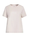 Calvin Klein Woman T-shirt Beige Size L Cotton