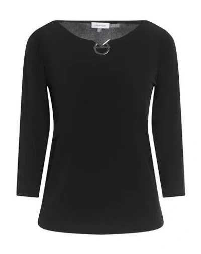 Calvin Klein Woman T-shirt Black Size L Polyester, Elastane