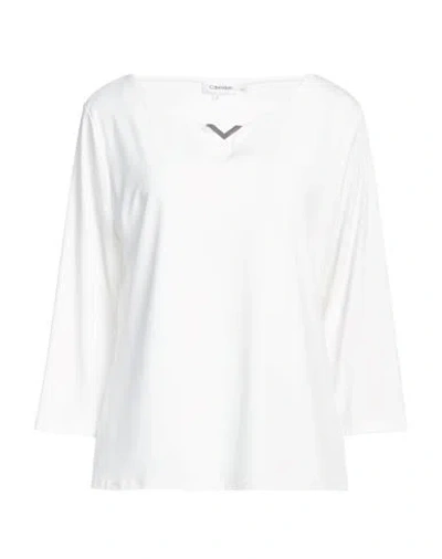 Calvin Klein Woman T-shirt White Size L Polyester