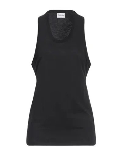 Calvin Klein Woman Tank Top Black Size M Cotton