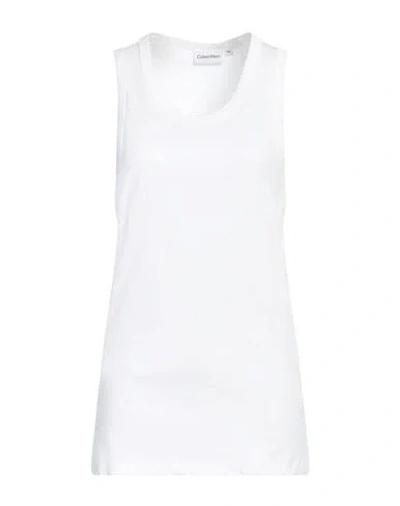 Calvin Klein Woman Tank Top White Size M Cotton