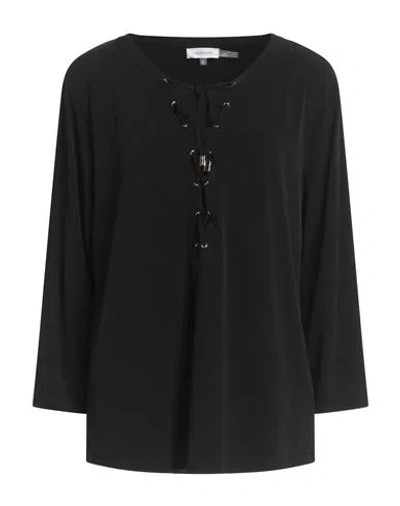 Calvin Klein Woman Top Black Size L Polyester, Elastane