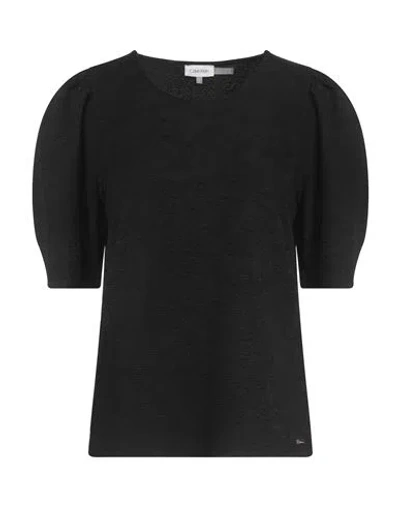 Calvin Klein Woman Top Black Size L Polyester, Elastane