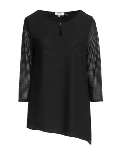 Calvin Klein Woman Top Black Size L Polyester, Elastane