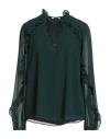 Calvin Klein Woman Top Dark Green Size L Polyester In Green