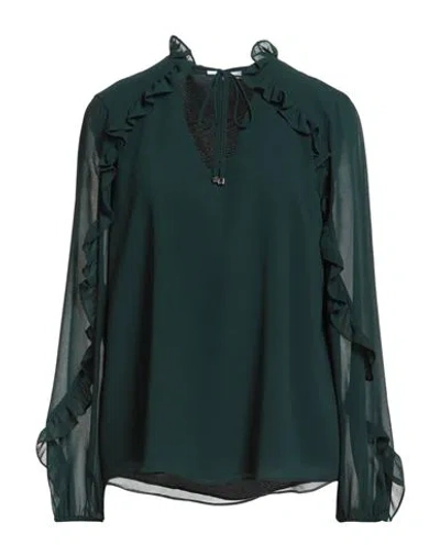 Calvin Klein Woman Top Dark Green Size L Polyester