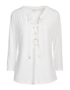 Calvin Klein Woman Top White Size L Polyester, Elastane