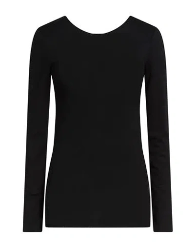 Calvin Klein Woman T-shirt Black Size S Modal, Polyester, Elastane