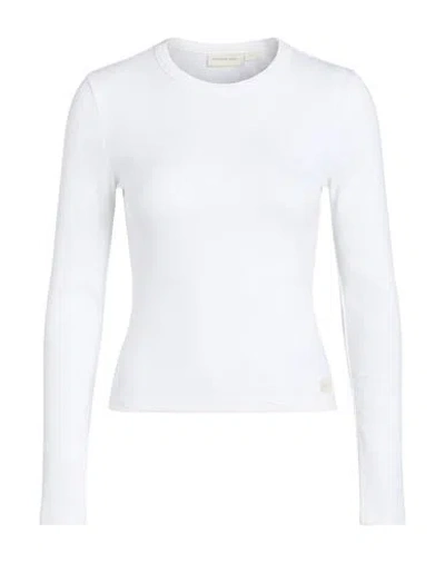 Calvin Klein Woman T-shirt White Size L Paper, Elastane In Multi