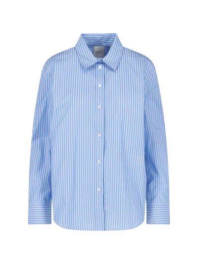 Calvin Klein Women's 100% Cotton Button-down Shirt In Blue