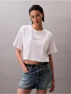 Calvin Klein Women's 100% Cotton Pride Logo Poplin Sleep Short In White