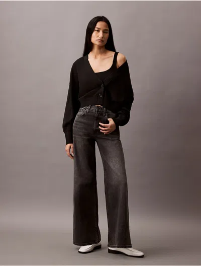 Calvin Klein Women's 2-in-1 Cropped Cardigan And Tank Top Set In Black