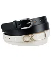 Calvin Klein Women's 2-pc. Skinny Dress Belts Set In Bone,black