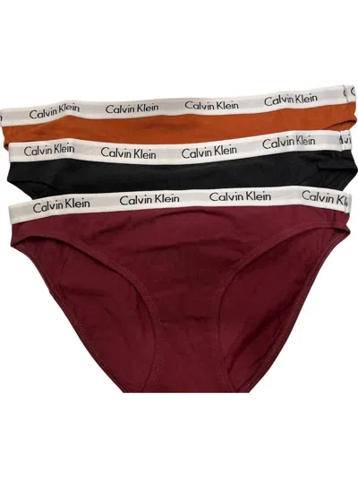 Calvin Klein Women's 3 Pack Bikini Bottom In Red/black/orange In Multi