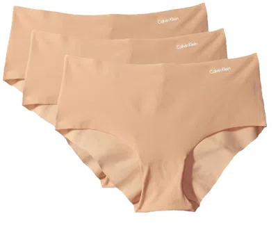 Calvin Klein Women's 3-pack Invisibles Hipster Panty In Light Caramel In Beige