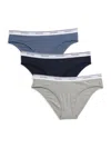 Calvin Klein 3-pack Balance Bikinis In Blue Navy Grey